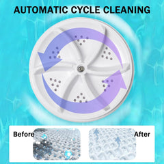 Mini Washing Machine USB Rotating Turbine Portable Washing Machine For Socks Underwear Wash Dishes For Travel Home Business Trip