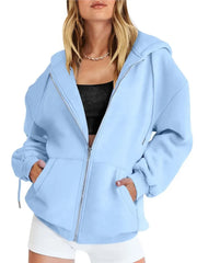 Autumn Winter Zipper Cardigan Hooded Sweatshirt Women Sporty Style Splice Double  Pocket Hoodie Female Casual Warm Top Sportswear
