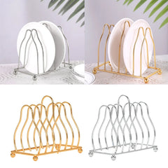 Metal Iron Kitchen Dish Plate Holder Metal Drainin Serve Rack Accessories Rack Supplies for Home Restaurant Bar Tableware Rack