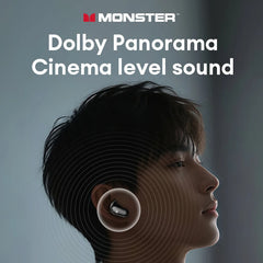 Monster MQT52 Bluetooth 5.4 Wireless Earphones 24H Long Battery Life Stereo Headphones Low Latency Gaming Dual Mode Headset GiftBluetooth 5.4 Wireless Earphones