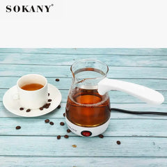 500ML Mini Electric Turkish Coffee Maker Food Grade Glass Portable Kettle 220V Cooking Wines Milk Moka Pot Boil Watter Travel