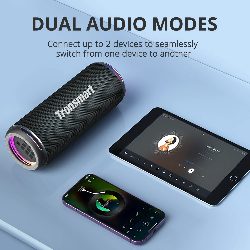 Tronsmart T7 Lite Bluetooth Speaker Enhanced Bass Portable Speaker with 24H Playtime, APP Control, IPX7 Waterproof for CampingTronsmart T7 Lite Bluetooth Speaker Enhanced Bass Portable Speaker with 24H Playtime, APP Control, IPX7 Waterproof for Camping