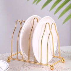 Metal Iron Kitchen Dish Plate Holder Metal Drainin Serve Rack Accessories Rack Supplies for Home Restaurant Bar Tableware Rack