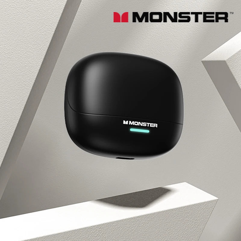 Monster MQT52 Bluetooth 5.4 Wireless Earphones 24H Long Battery Life Stereo Headphones Low Latency Gaming Dual Mode Headset GiftBluetooth 5.4 Wireless Earphones