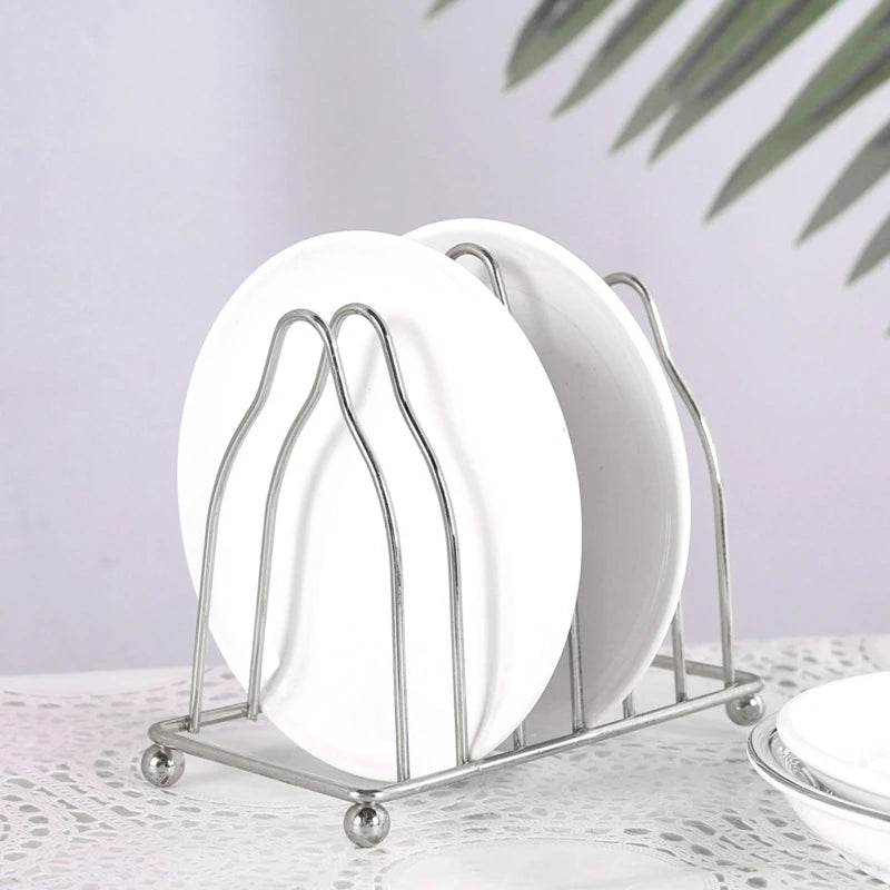 Metal Iron Kitchen Dish Plate Holder Metal Drainin Serve Rack Accessories Rack Supplies for Home Restaurant Bar Tableware Rack