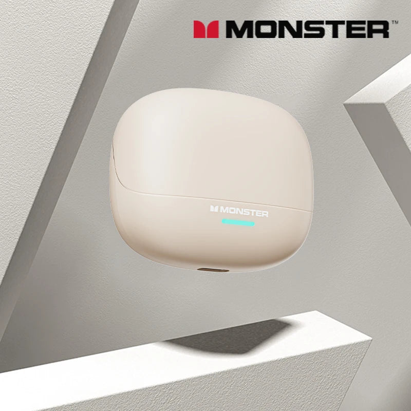 Monster MQT52 Bluetooth 5.4 Wireless Earphones 24H Long Battery Life Stereo Headphones Low Latency Gaming Dual Mode Headset GiftBluetooth 5.4 Wireless Earphones